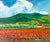 "French Poppy Field” Contemporary Expressionist Landscape Acrylic Painting by Colleen Allison For Sale