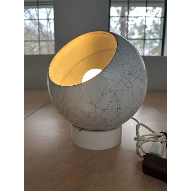 Metal Mid 20th Century Afco Style Spotlight Atomic Table Lamp Dome Globe Eyeball For Sale - Image 7 of 10