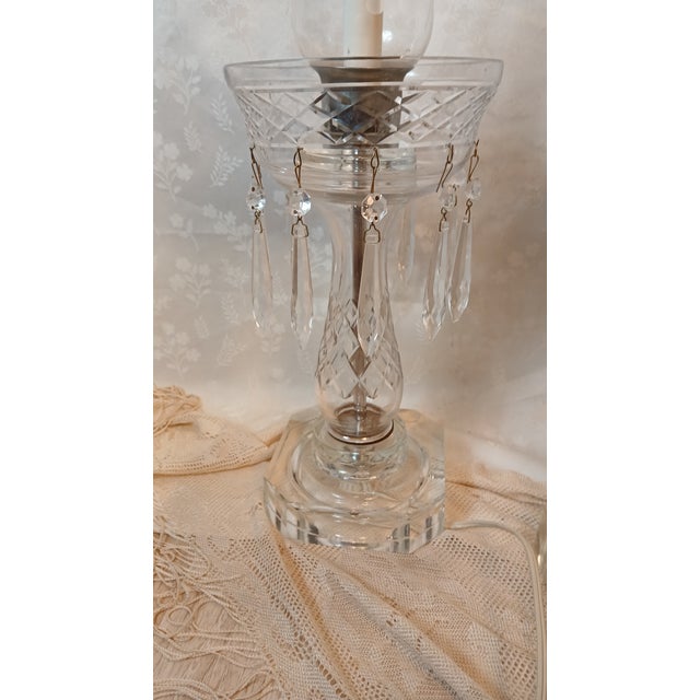 Mid 20th Century Hollywood Regency Crystal Hurricane Lamps With Prisms - A Pair For Sale - Image 15 of 17