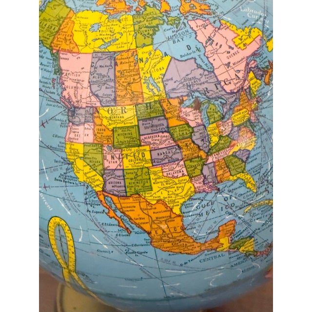 Vintage, Mid-Century Modern Scholastic World Globe by the George F. Cram Co., Inc. For Sale - Image 9 of 13