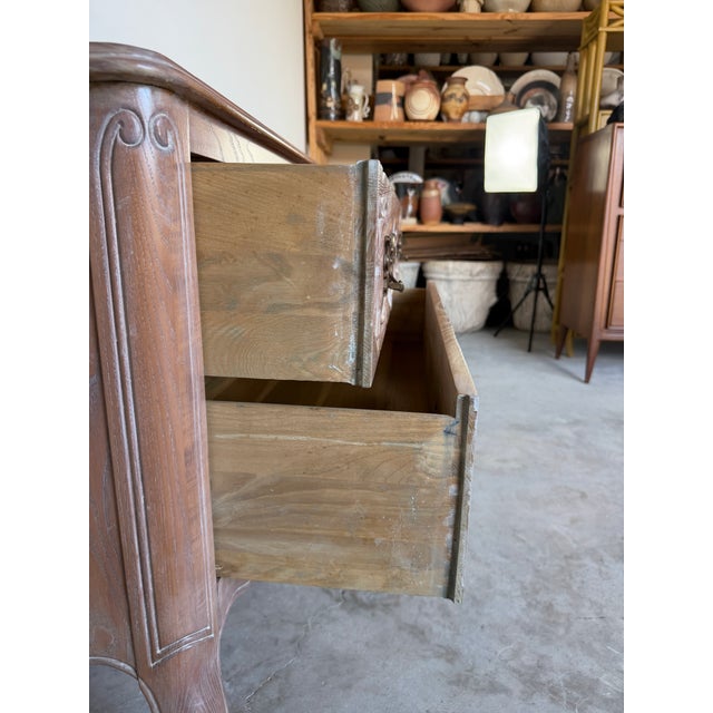 1980's Vintage French Provincial Carved Wood Two-Drawer Nightstand For Sale - Image 15 of 18