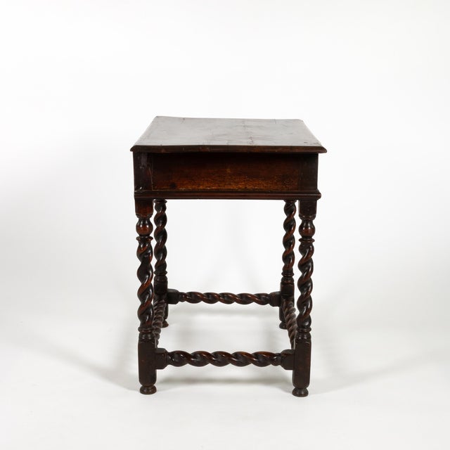 English English Oak Side Table With Single Drawer Circa 1720 For Sale - Image 3 of 12