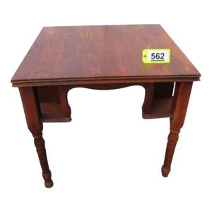 19th Century East Lake Style Solid Wood Tavern/Saloon Game Table With Mug Shelves Circa 1860-90