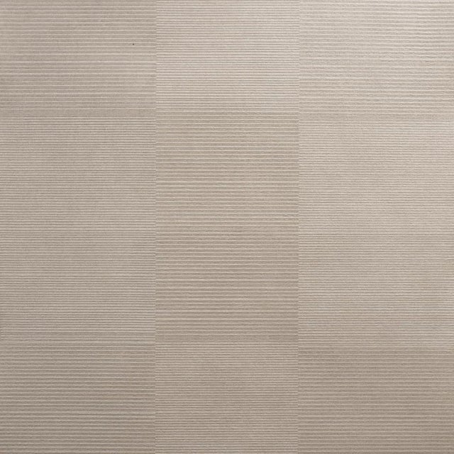 SAMPLE - Schumacher x Patterson Flynn Quinton Offset Rib Wallcovering Wallpaper In Platinum For Sale