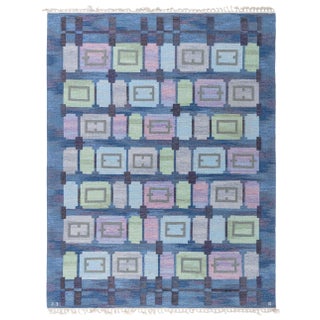 Scandinavian Vintage Flatweave Rug – "Spise Hall" By Judith Johansson For Sale