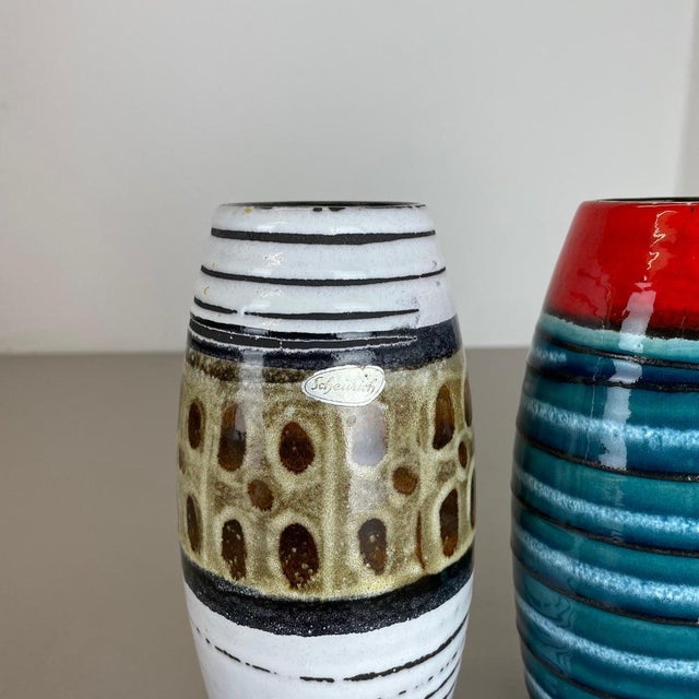 Pop Art Pottery Fat Lava Vases from Scheurich, Germany, 1950s, Set of 2 For Sale - Image 6 of 18
