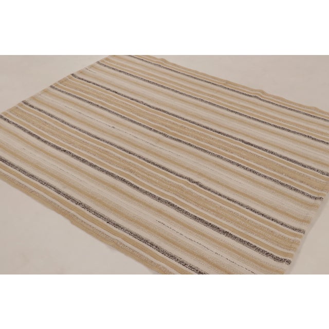 Contemporary Rug & Kilim's Contemporary Rez Kilim Flatweave Rug With Multi-Stripe Design For Sale - Image 3 of 10