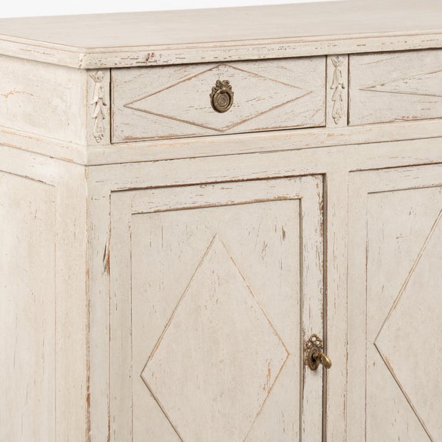 Gray 19th Century Swedish Gray Gustavian Sideboard Buffet For Sale - Image 8 of 13