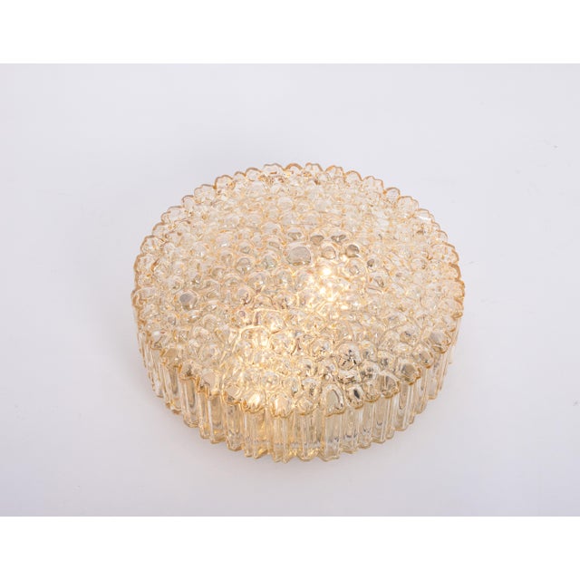 Brown Large Bubble Glass Flush Mount from Limburg, Germany, 1970s For Sale - Image 8 of 11