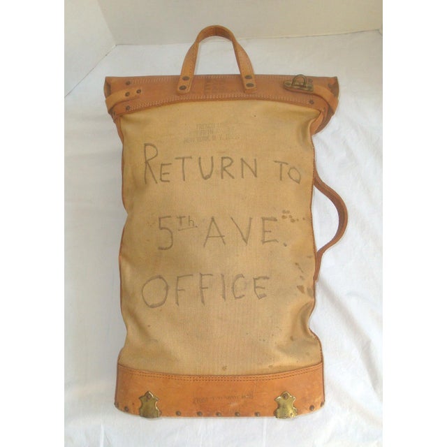 Vintage Office Mail Satchel Bag Canvas and Leather Chairish