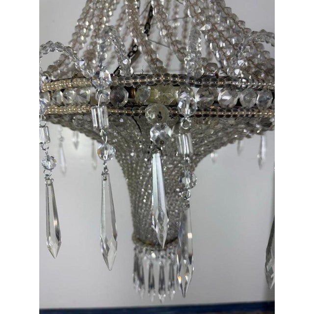 Early 20th Century Early 20th Century Empire-Style Crystal Beaded Chandelier For Sale - Image 5 of 13
