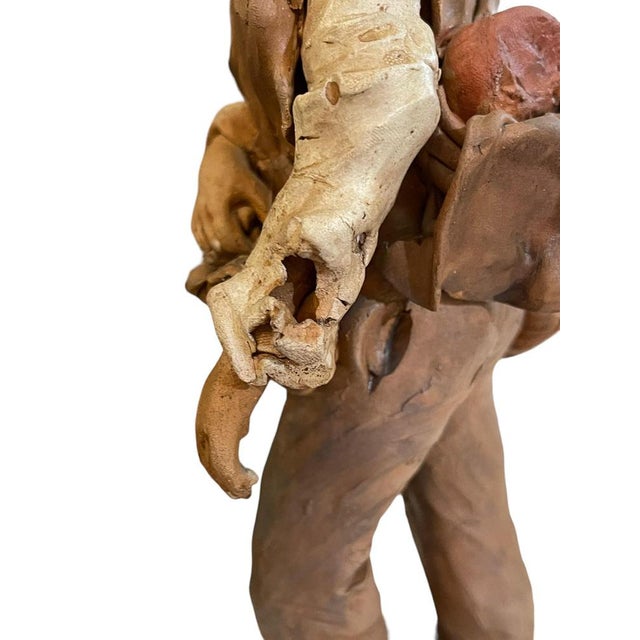 Early 20th Century Terracotta Statue of Sower from Caltagirone For Sale - Image 6 of 9