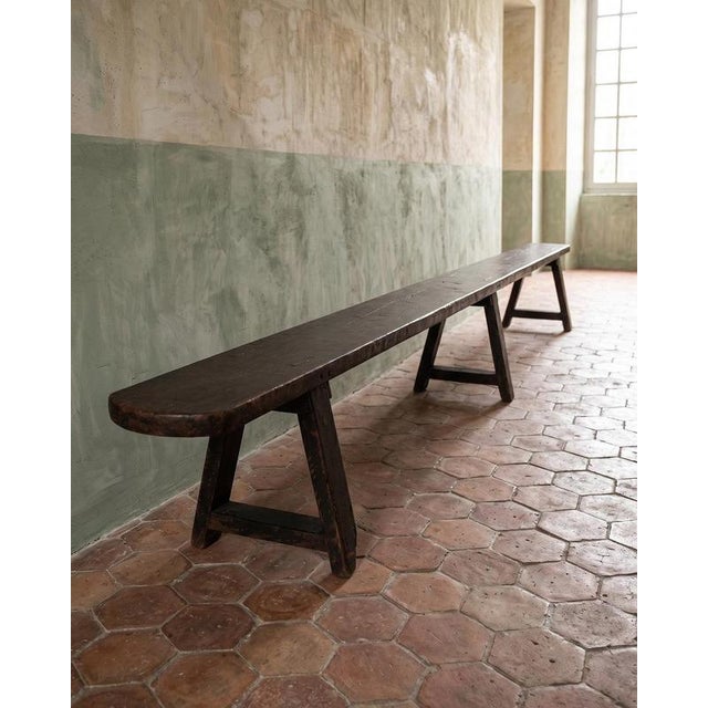 Stretching an impressive 3.35 metres, this 19th-century antique French bench was clearly built with a purpose. Its...