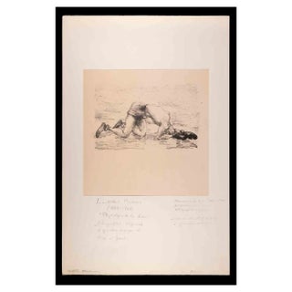 Luc-Albert Moreau, Physiology of Boxing, Original Lithograph, 19th-Century For Sale