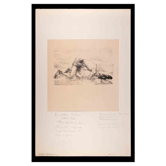Luc-Albert Moreau, Physiology of Boxing, Original Lithograph, 19th-Century For Sale