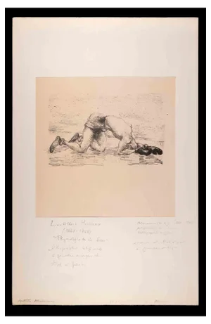 Luc-Albert Moreau, Physiology of Boxing, Original Lithograph, 19th-Century