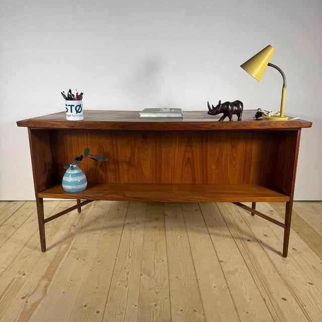 Vintage Teak Writing Desk by Svend Åge Madsen for H.P. Hansen, 1960s For Sale - Image 4 of 11