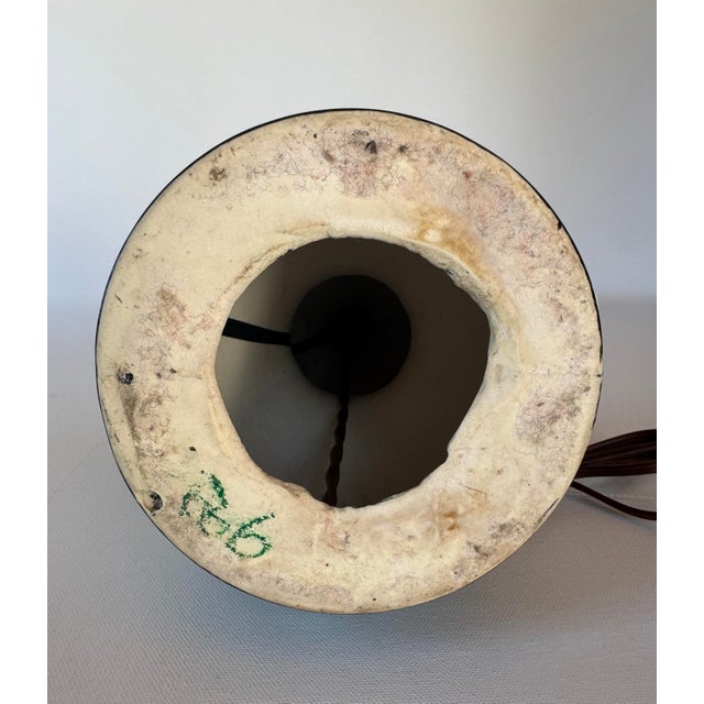 1960s 1960's Mid-Century Modern Glossy Black Ceramic Gold Spatter Table Lamp 16.25" For Sale - Image 5 of 7