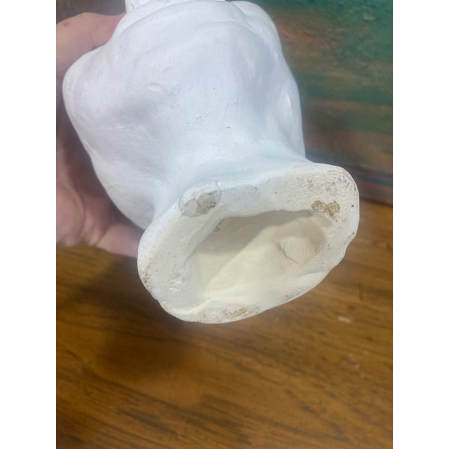 White Plaster Face Jar With Lid For Sale - Image 9 of 10