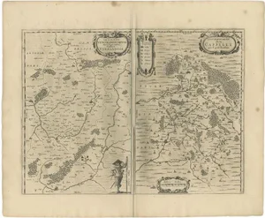 Antique Map of the Region of Vermandois and Cappelle by Janssonius, 1657