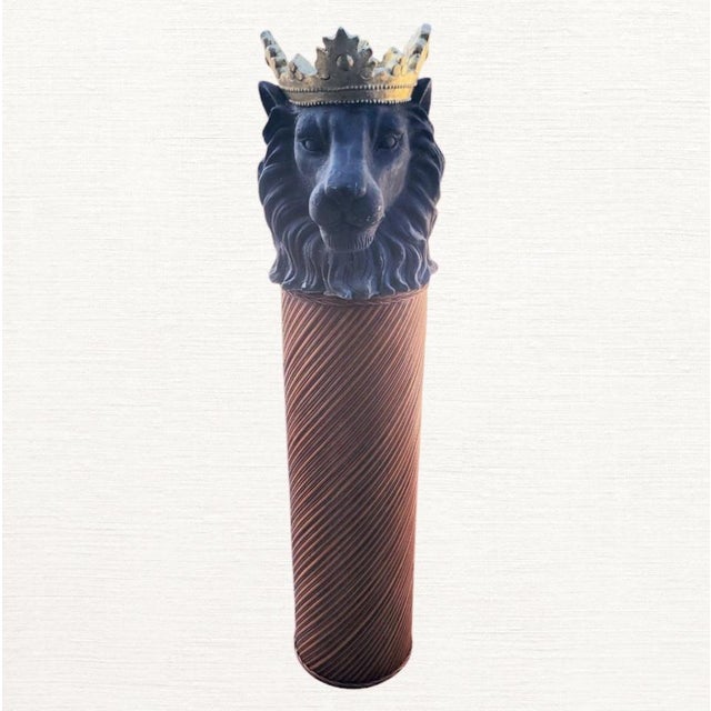 Mid-Century Modern Vintage Mid Century Modern Tall Pencil Reed Cylindrical Planter Pot Pedestal For Sale - Image 3 of 6