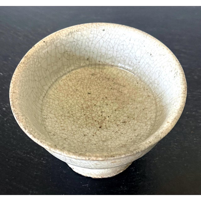 Early Korean White Ceramic Stem Bowl Joseon Dynasty For Sale - Image 12 of 16