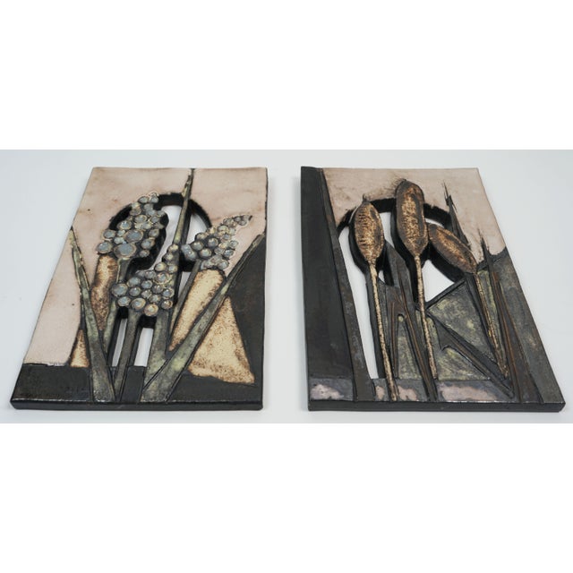Vintage Wall Tiles from Ruscha-Keramik, W. Germany, 1970s, Set of 2 For Sale - Image 11 of 16