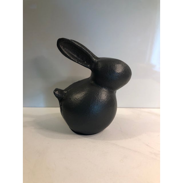 The one of a kind Contemporary Abstract Cast Iron Bunny Rabbit Sculpture is not only cute and charming, but the simply...