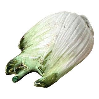 Vintage Boho Italian Glazed Ceramic Fennel For Sale