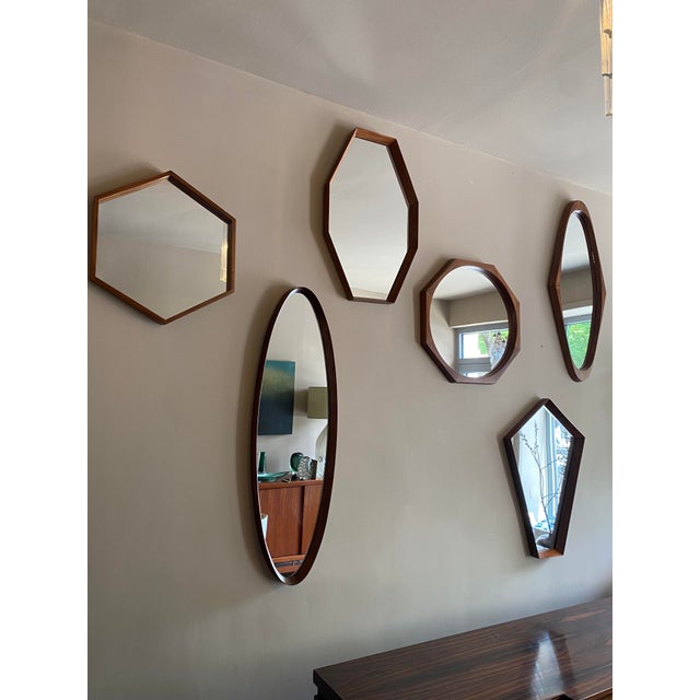 Vintage Wall Mirrors by Franco Campo & Carlo Graffi for Home Turin, 1960, Set of 6, in Very Good conditions. Designed 1960...