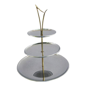 Mid-Century Chrome Round Tiered Serving Tray