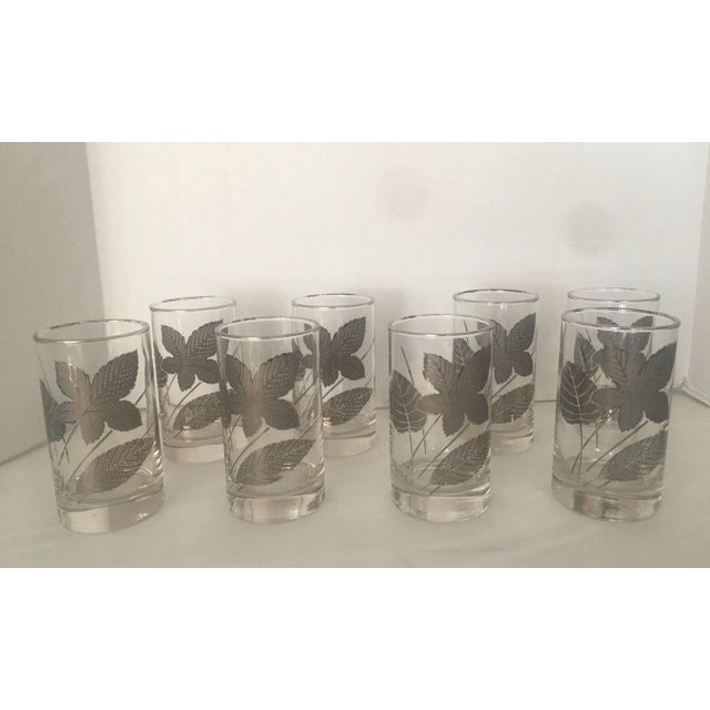 Libbey Glass Co. Mid-Century Modern Libby Silver Leaf Tumblers- Set of 8 For Sale - Image 4 of 8
