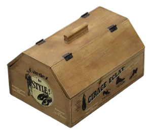 Wooden Shoe Shine Box, 1980s