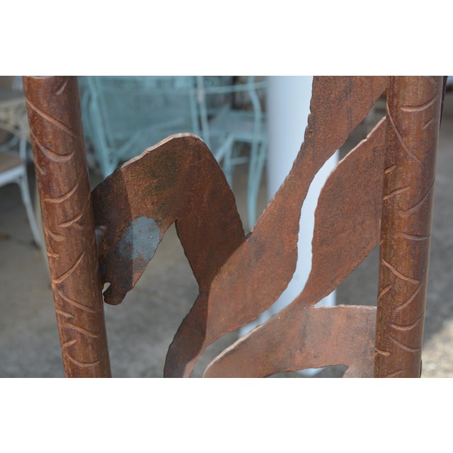 1970s Southwest Brown Iron & Metal Hand Crafted Lizards Tall Floor Lamp - Signed DKR For Sale - Image 16 of 18