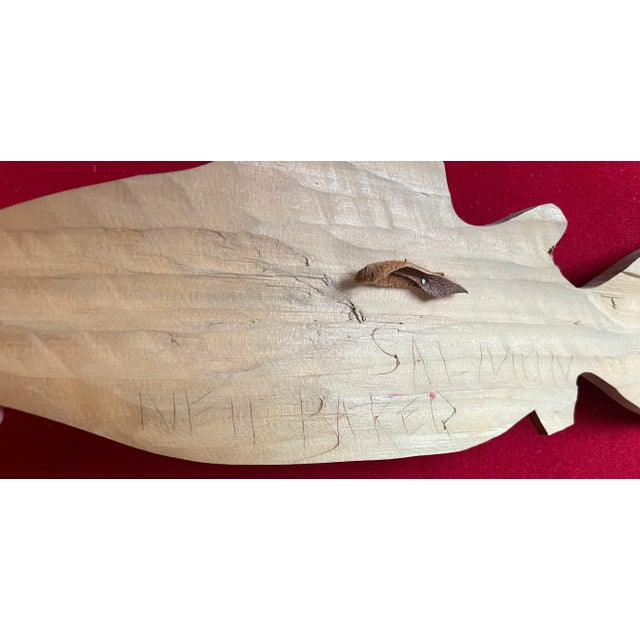 Wood Squamish Nation Carved Wood and Paint Decorated Salmon Fish Wall Sculpture by Neil Baker For Sale - Image 7 of 9
