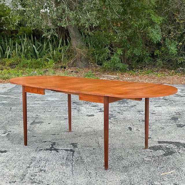 Mid 20th Century Vintage MCM Drop Leaf Extendable Dining Table For Sale - Image 5 of 7