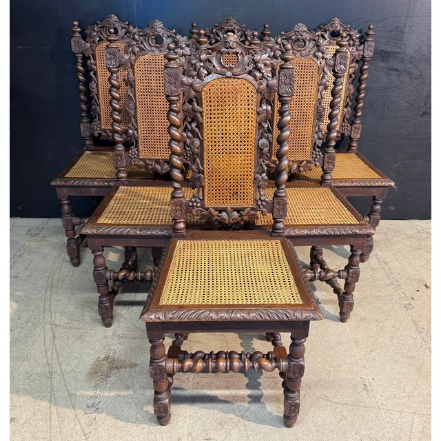 Antique French Carved Oak Dining Chairs, 1860, Set of 6 For Sale - Image 15 of 15