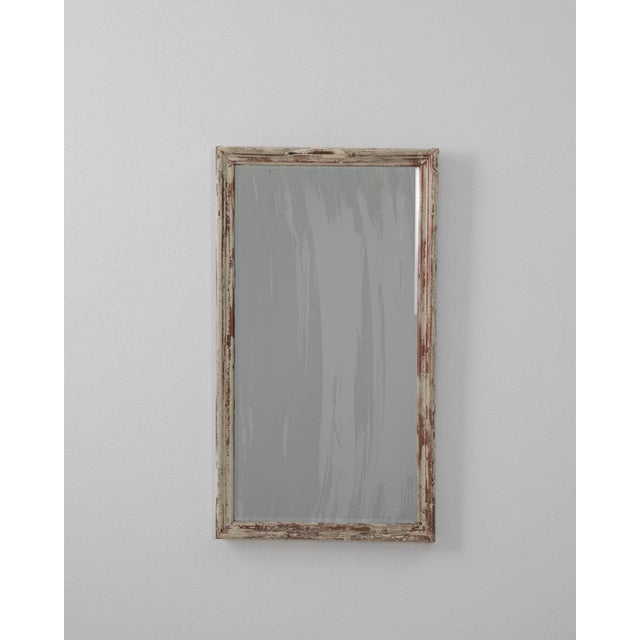 19th Century France Antique White Wood Mirror For Sale - Image 4 of 8