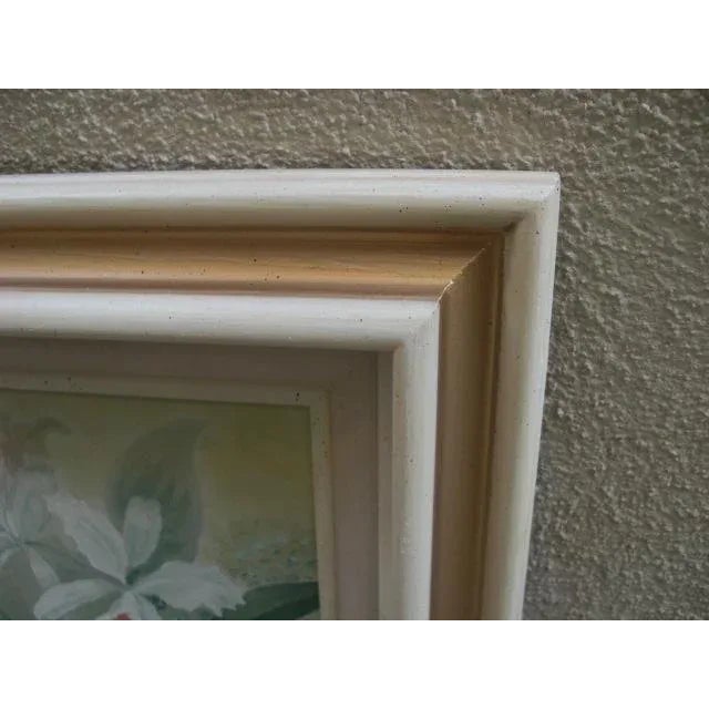 Late 20th Century White Iris Floral Still Life Painting, Framed For Sale In Los Angeles - Image 6 of 8