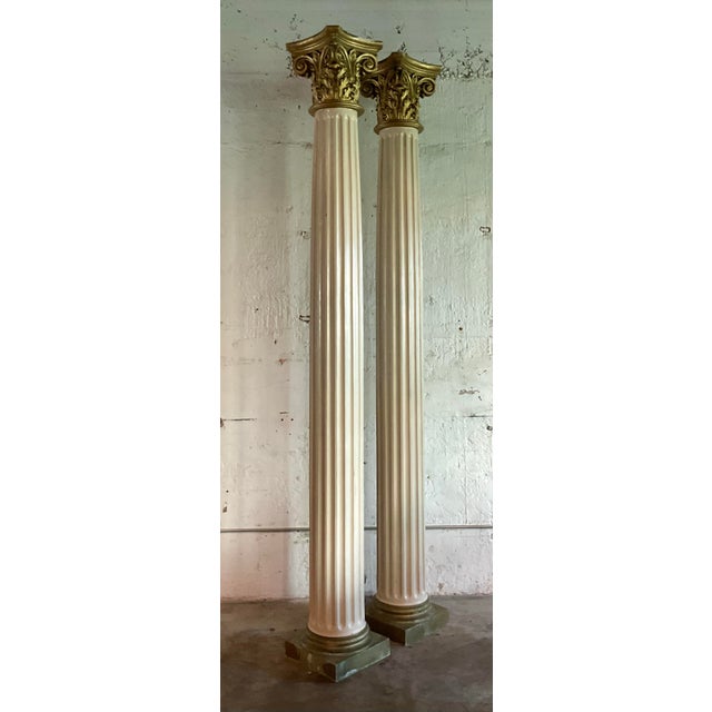 Mid 20th Century Vintage Regency Corinthian Fiberglass Columns - A Pair For Sale - Image 5 of 10