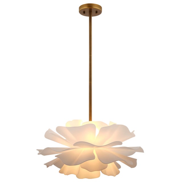 Metal Jamie Young Zinnia Small Chandelier in White Acrylic For Sale - Image 7 of 11
