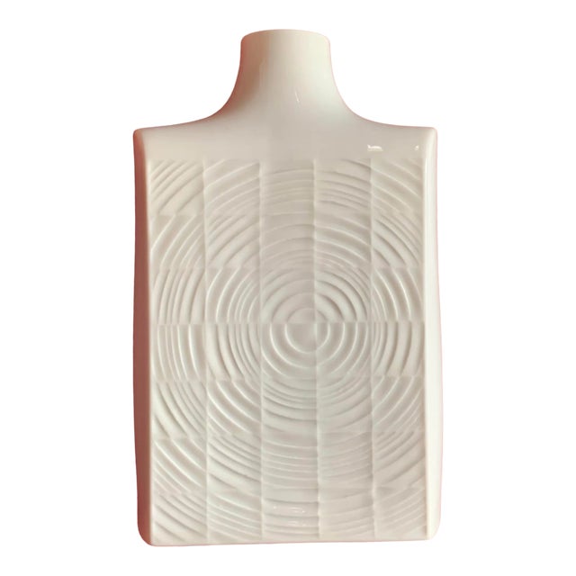 Furstenberg Germany White Modern Contemporary Organic Porcelain Bottle Vase For Sale