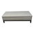 Elegant RH (Restoration Hardware) upholstered storage bench featuring a soft ivory textured fabric and dark oak finished...