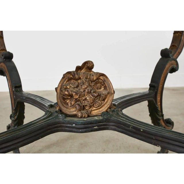 Metal Italian Baroque Style Solid Bronze Lacquered Center Table For Sale - Image 7 of 13
