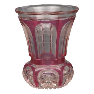 Glass Vase with Engravings For Sale