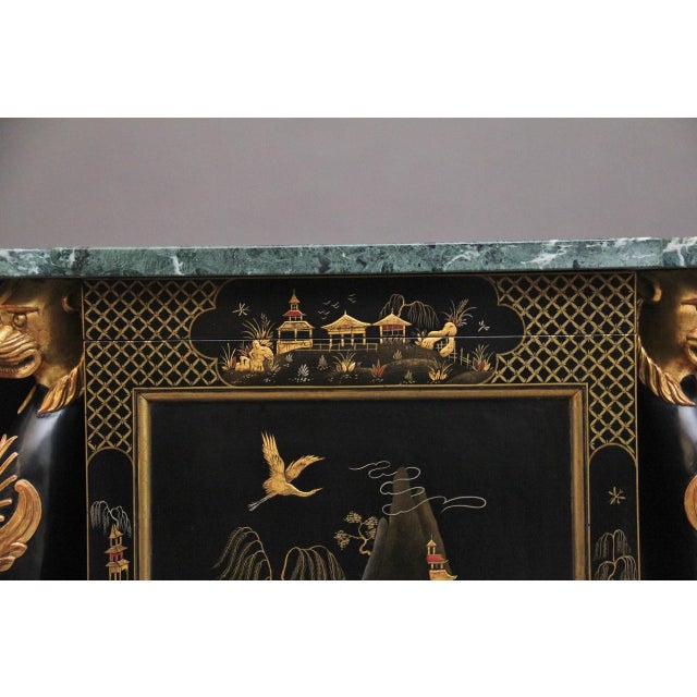 Vintage Chinoiserie Cabinet with Marble Top, 1920 For Sale - Image 12 of 18