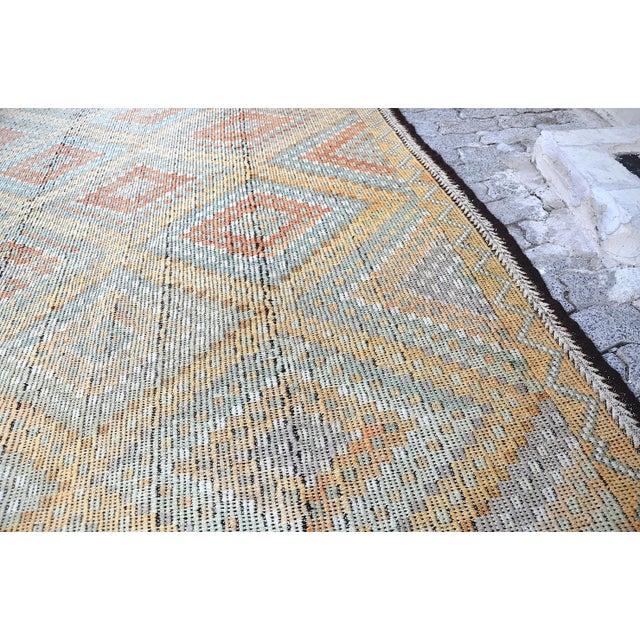 1960s Vintage Turkish Wool Kilim Rug For Sale - Image 10 of 11