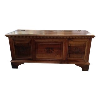Vintage Brown Wooden Chest, 1970s For Sale