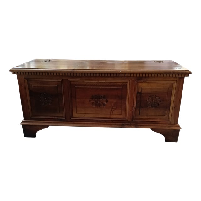 Vintage Brown Wooden Chest, 1970s For Sale