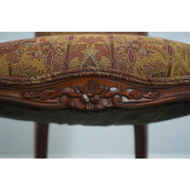 Set of 8 French Style Carved Upholstered Dining Room Chairs For Sale - Image 17 of 18